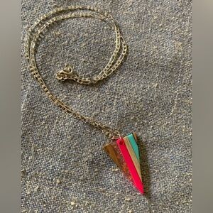 Geometric Multicolor Pendant Necklace. Handmade